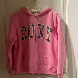 NWT Roxy lined Logo Pink Hoodie for Kids
Size 14/16.
